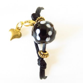 bracelet pois noir blanc