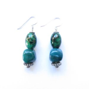 boucles d'oreilles vert anglais