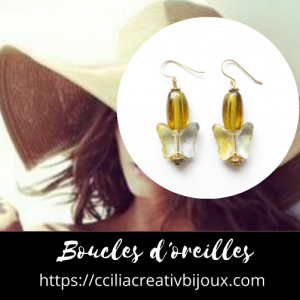 boucles d'oreilles papillon