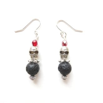 boucles d'oreilles tête de mort
