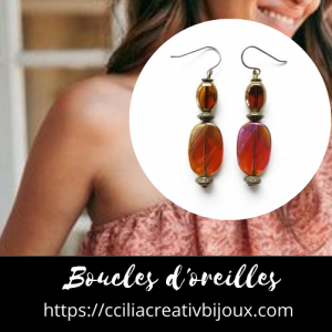 boucles d'oreilles en verre