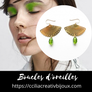 boucles d'oreilles éventail