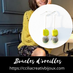 boucles d'oreilles jaune