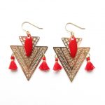 boucles d'oreilles or rouge