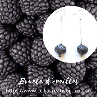 Boucles D’oreilles Rudraksha & Cristal Turquoise Argenté – Bijou Français Neuf