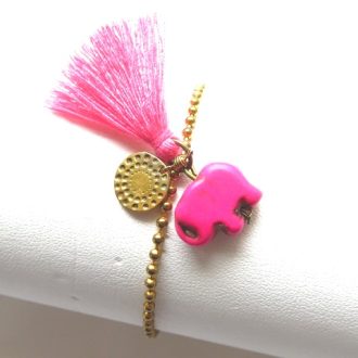 bracelet boule chaine rose