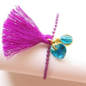 bracelet pompon cœur