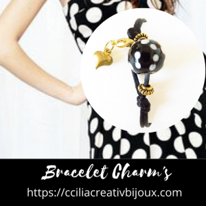 bracelet perle à pois