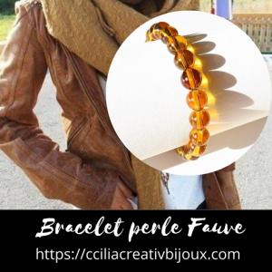 bracelet perles fauve
