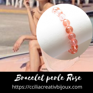 bracelet perles roses