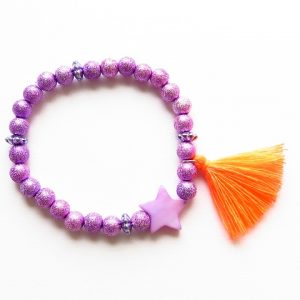 bracelet pompon orange