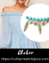 choker plumes bleues