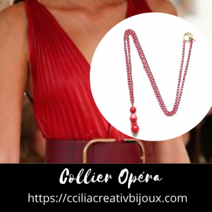 collier opéra rouge