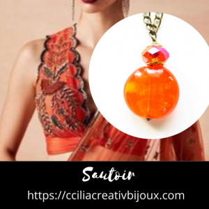 collier orange pandora