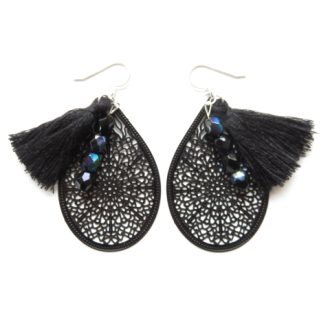 boucles oreilles estampes noires