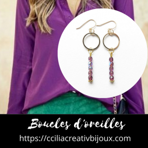 boucles d'oreilles facettées