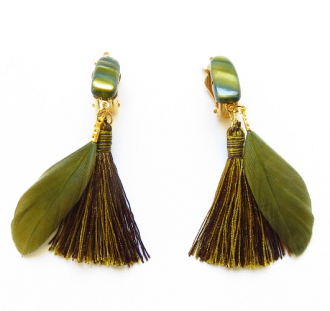 boucles d'oreilles plumes