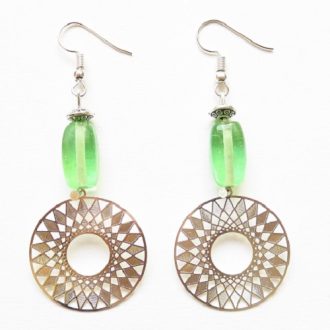 boucles d'oreilles rosace