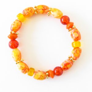 bracelet perles oranges