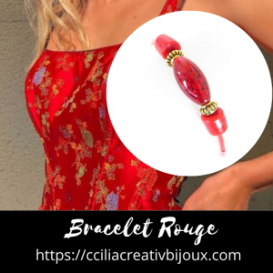 bracelet perles rouge
