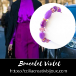 bracelet perles violettes