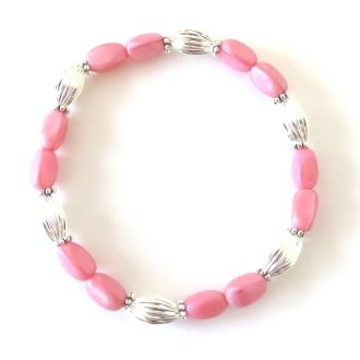 bracelet perles roses