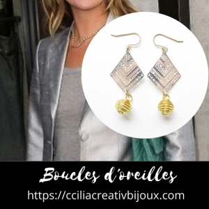 boucles d'oreilles argent doré