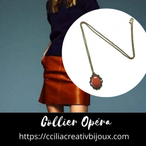collier opéra brun