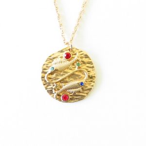 collier princesse poisson strass rouge