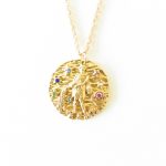 collier zodiaque verseau strass rose