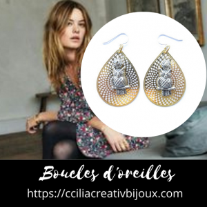 boucles d'oreilles chouette
