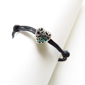 bracelet cœur argenté