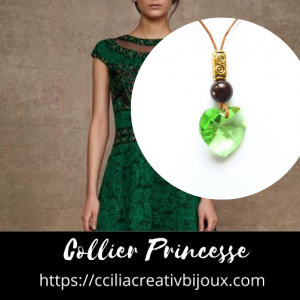 collier cœur vert
