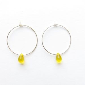 créoles perle jaune