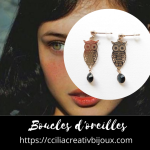 boucles d'oreilles chouette