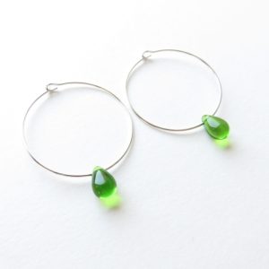 créoles perle verte