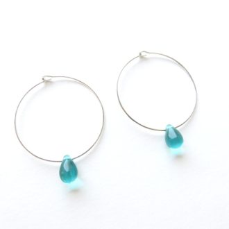 créoles perle bleue