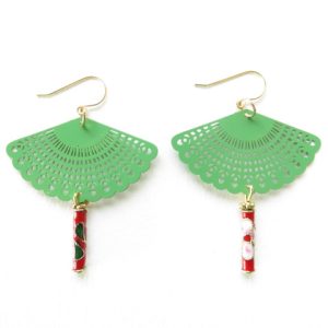 boucles d'oreilles vertes