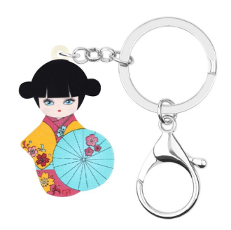 porte-clés poupée japonaise