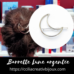 barrette lune argentee