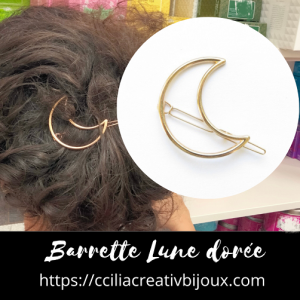 barrette lune doree