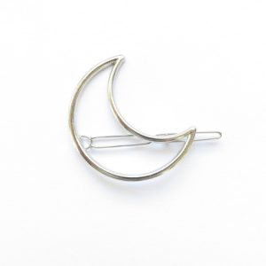 barrette lune argentée