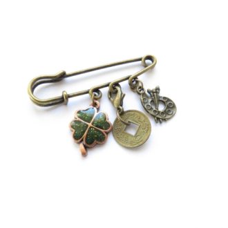 broche épingle trèfle