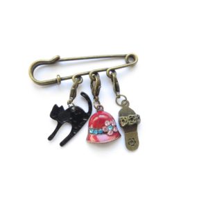 broche épingle chat