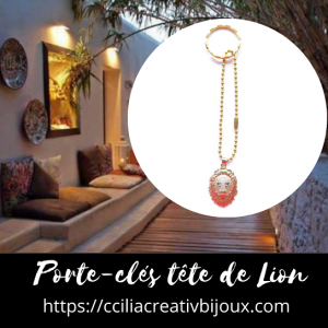 porte-clefs tête de lion
